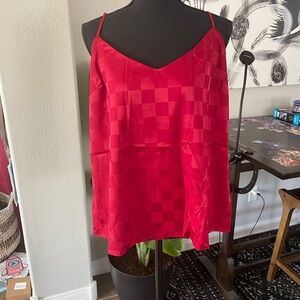 Show Me Your MuMu Red Checkered The Spotlight Tank